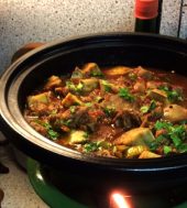 Lamstajine met zoete aardappel